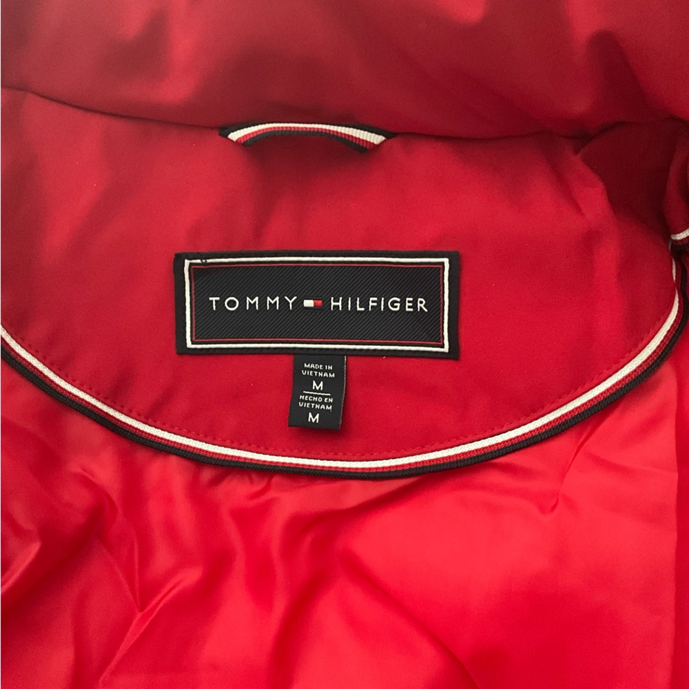 NWT Tommy Hilfiger Woman’s Winter Coat Quilted Jacket Red Coat - Picture 3 of 10